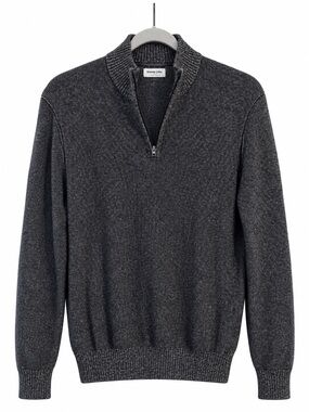Tommy John Men's Charcoal Zip-Neck Sweater Size Medium